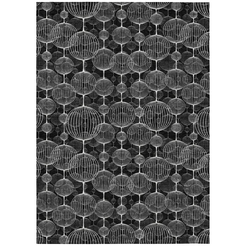 HomeRoots Geometric Transitional Rectangle Outdoor Rug