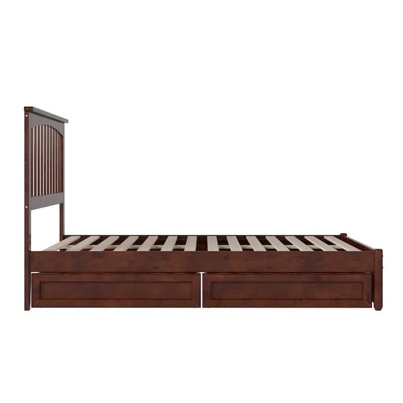Everett Platform Bed with Panel Footboard and Storage Drawers