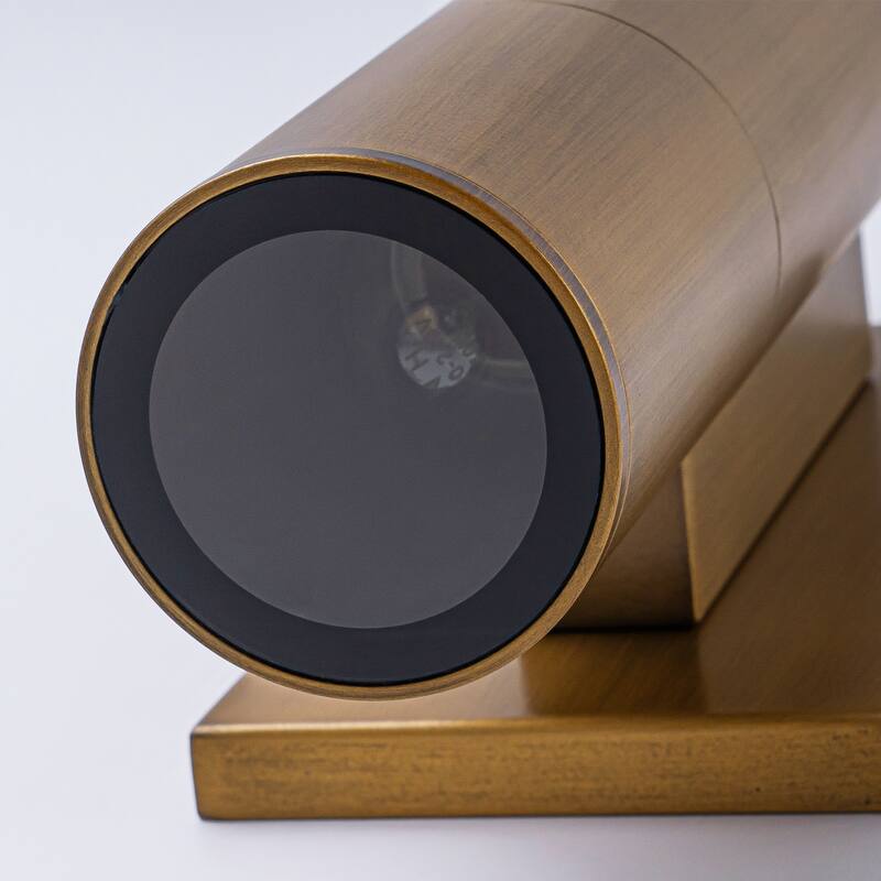 4.5" Modern Black/Gold Cylinder Integrated LED 3000K Up and Down Waterproof Outdoor Wall Armed Sconce