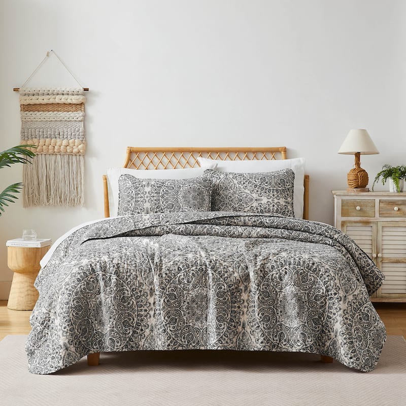 Ashanti Oversized Quilt Set - Twin - Grey - 2 Piece