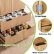 preview thumbnail 6 of 18, Modern Wooden Kitchen Pantry Cabinet with Fluted Doors 2 Drawers and Built-In Spice Racks Oak by GDFStudio