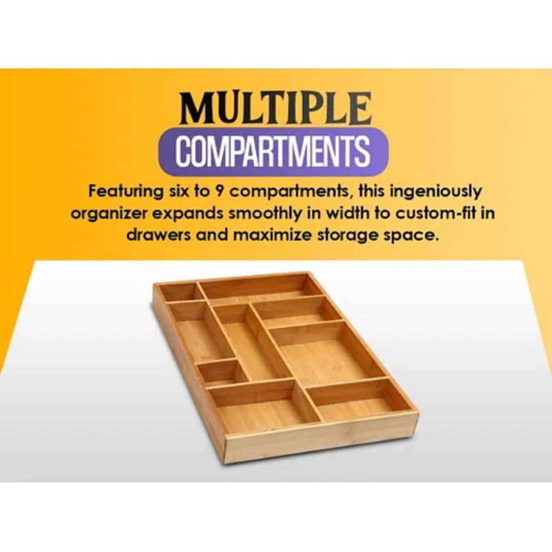 YBM HOME Bamboo Cutlery and Knives Tool Tray