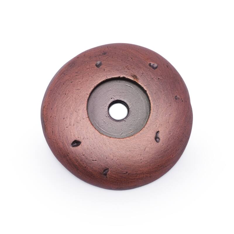 RK International 1-9/16 Inch Diameter Round Knob Backplate - Distressed Copper