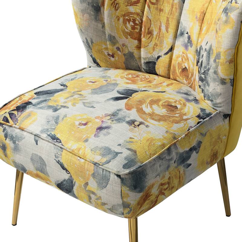Almira Contemporary Upholstered Armless Side Chair with Tufted Back Set of 2 by HULALA HOME