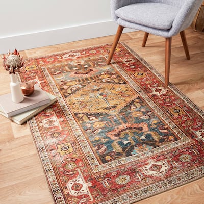 Alexander Home Dhanya Oriental Distressed Area Rug