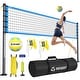 preview thumbnail 1 of 7, Outdoor Portable Volleyball Net Set System - Quick & Easy Setup Adjustable Height Steel Poles
