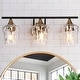 preview thumbnail 1 of 7, 3-Light Modern Bathroom Vanity Light Dimmable Black Gold Glass Wall Sconce - 20" L x 7" W x 7" H