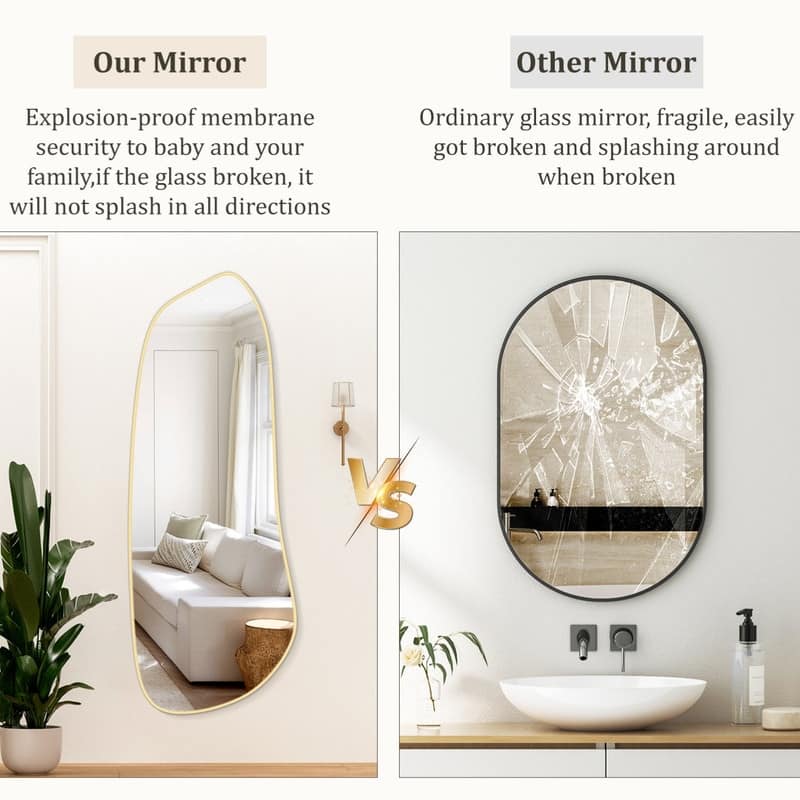 Aluminum Alloy Asymmetrical Wall Mirrors