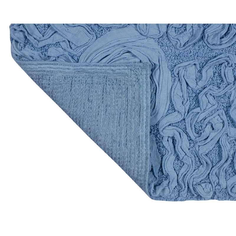 Bell Flower Bathroom Rug, Cotton Soft, Water Absorbent Bath Rug, Non Slip Shower Rug Machine Washable 24"x40" Rectangle