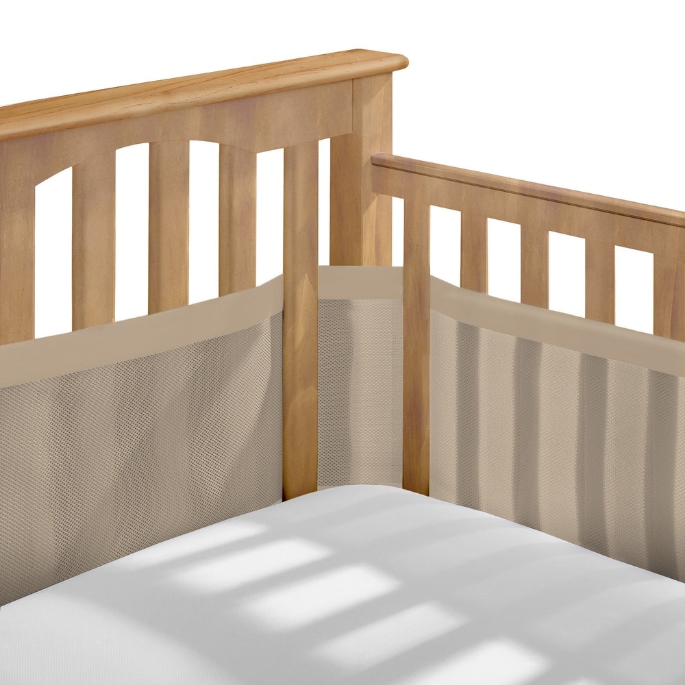 BreathableBaby Breathable Mesh Liner for Full-Size Cribs, Deluxe 4mm Mesh (Size 4FS Covers 3 or 4 Sides)