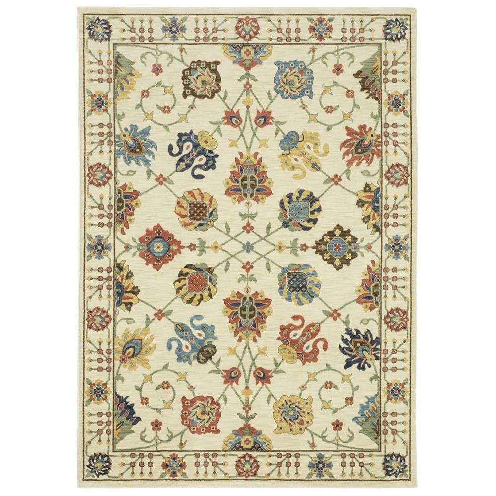 Style Haven Federica Floral Oriental Fringe Edge Area Rug