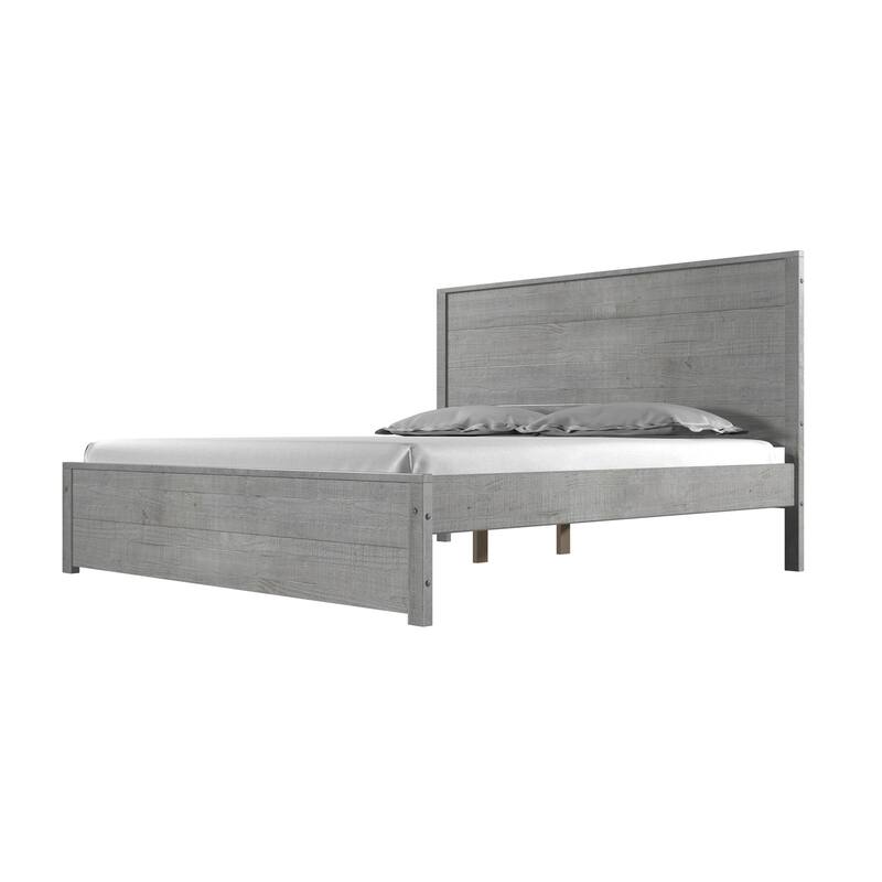 King Size Wood Bed - Retro Renaissance Farmhouse Style - Solid Wood Frame - Bedroom Furniture