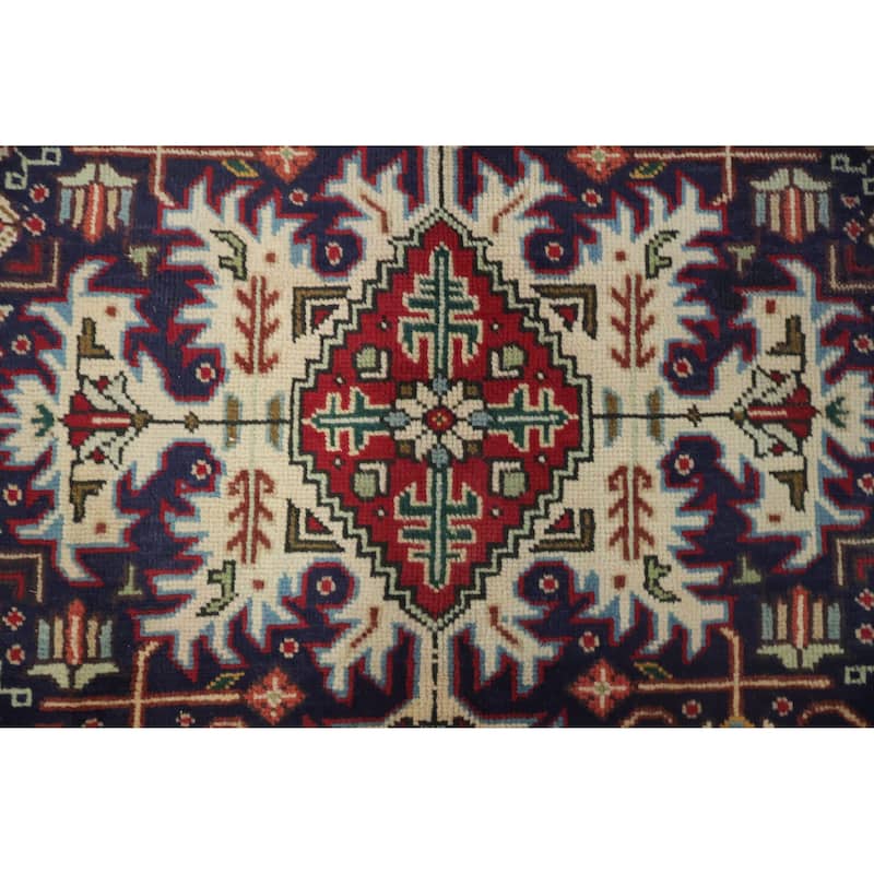 Hand Knotted Oriental 100% Wool Carpet Traditional Floral Red Tabriz Area Rug - 12' 7'' X 9' 7''