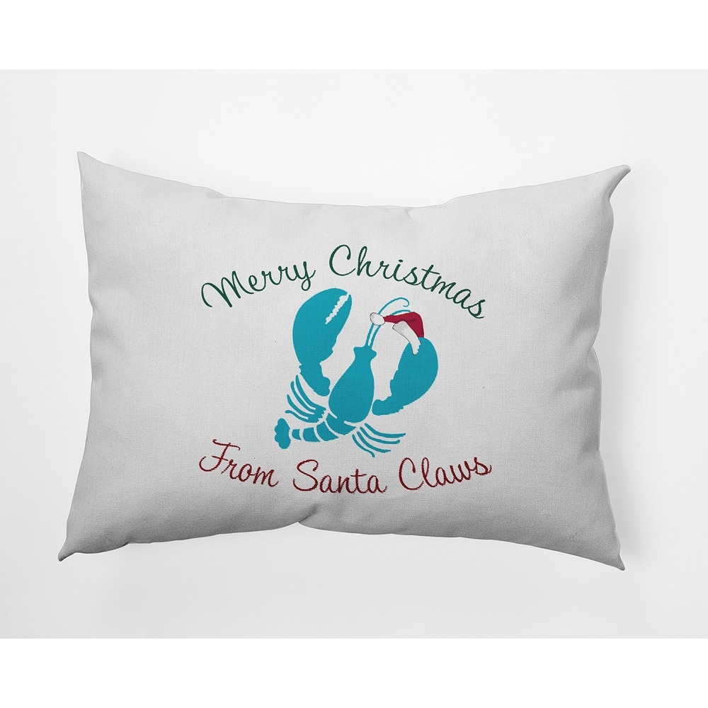 Santa Claws Lobster Christmas Accent Pillow