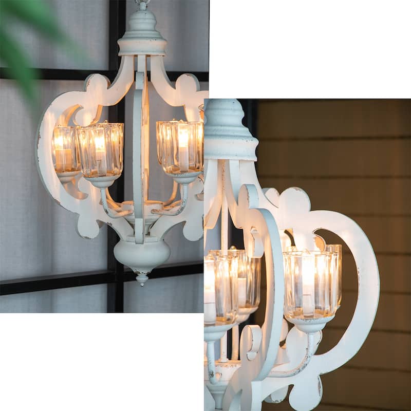 6-Light Wood Chandelier