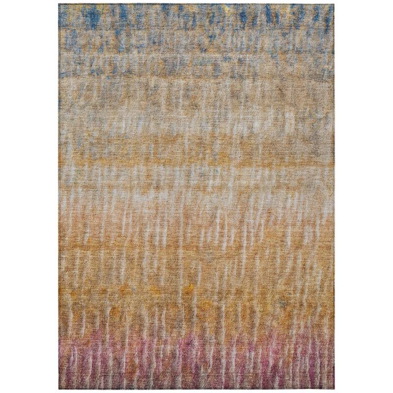 Machine Washable Indoor/ Outdoor Contemporary Ombre Chantille Rug