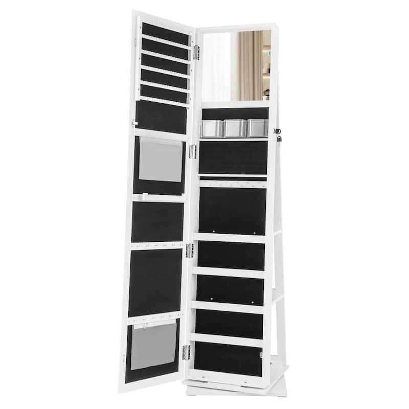 Costway 360° Swivel Jewelry Armoire with Full-Length Mirror Rear - See Details