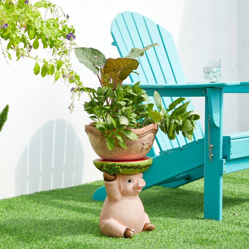 Glitzhome 12.5"H Decorative Garden Stool or Planter Stand