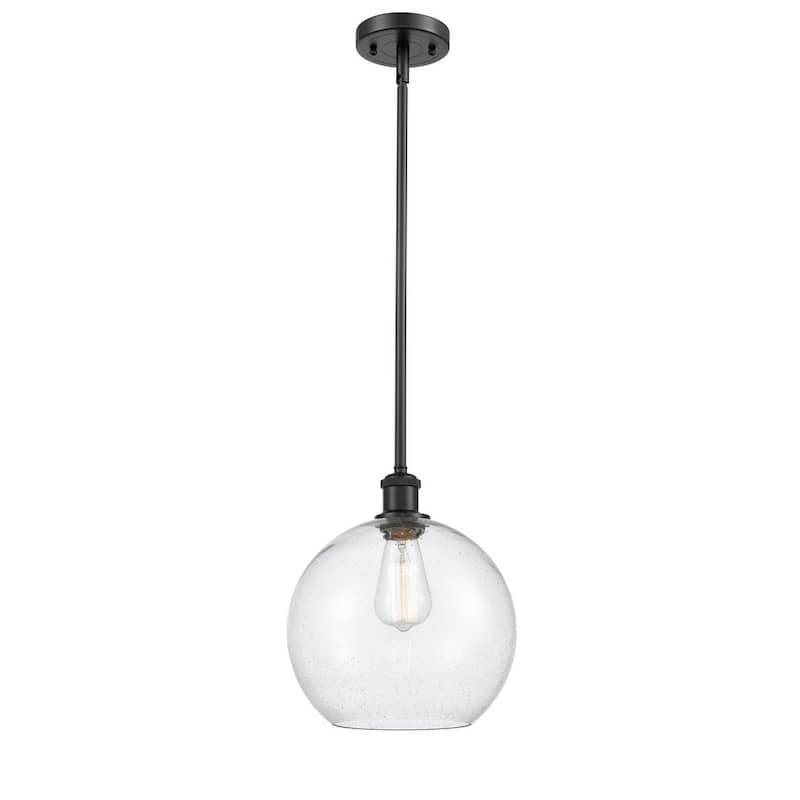 Innovations Lighting Large Athens 10" Wide Mini Pendant - Matte Black / Seedy