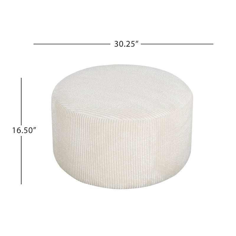 Olias Velvet Upholstered Round Ottoman by Christopher Knight Home