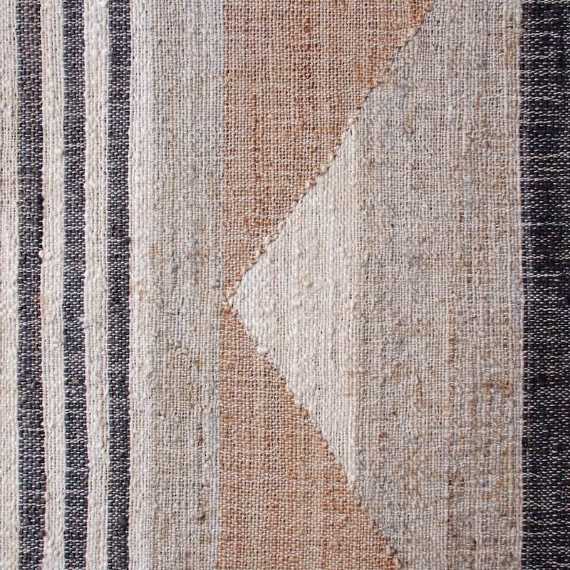 Sevita Hand-Woven Southwestern Jute-Blend Area Rug, Tan and Black