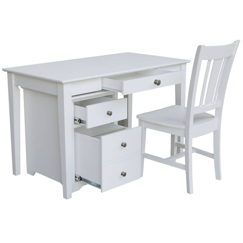 Two Drawer File Cabinet with Desk And Chair