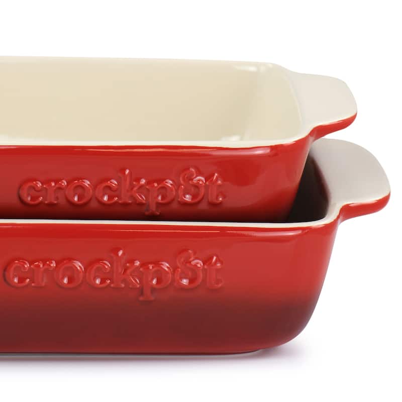 Crock Pot Artisan 2 Piece Stoneware Bake Pans in Gradient Red - 2 Piece