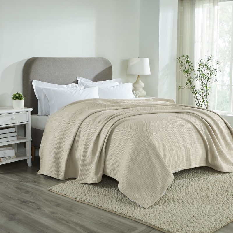 Better Trends 100% Cotton Soft Lightweight Breathable All-Season Throw Blanket for Any Bed, Couch, Sofa - Janiya Collection