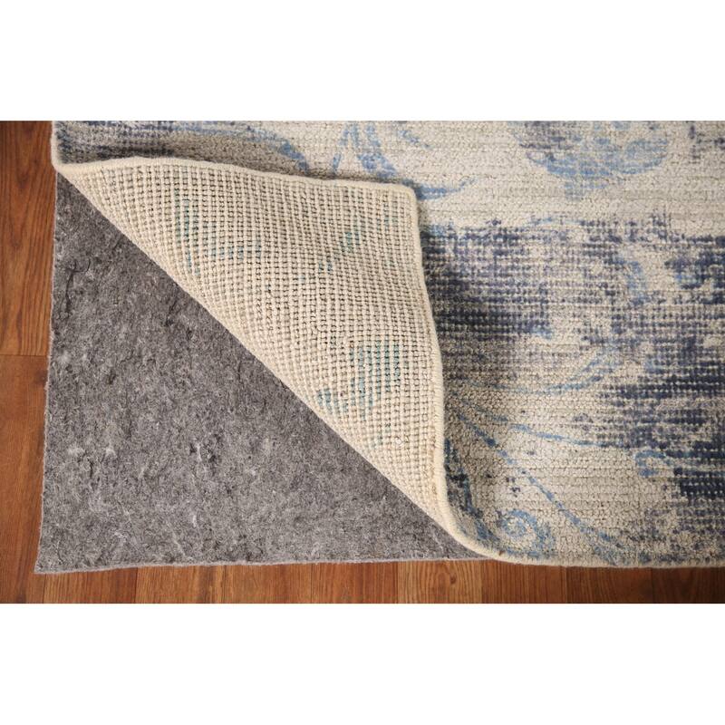 Ivory Abstract Rug Hand-Knotted Wool Carpet - 7'9"x 9'8"