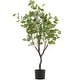 preview thumbnail 3 of 14, Green Faux Foliage Eucalyptus Artificial Tree with Realistic Leaves and Black Plastic Pot