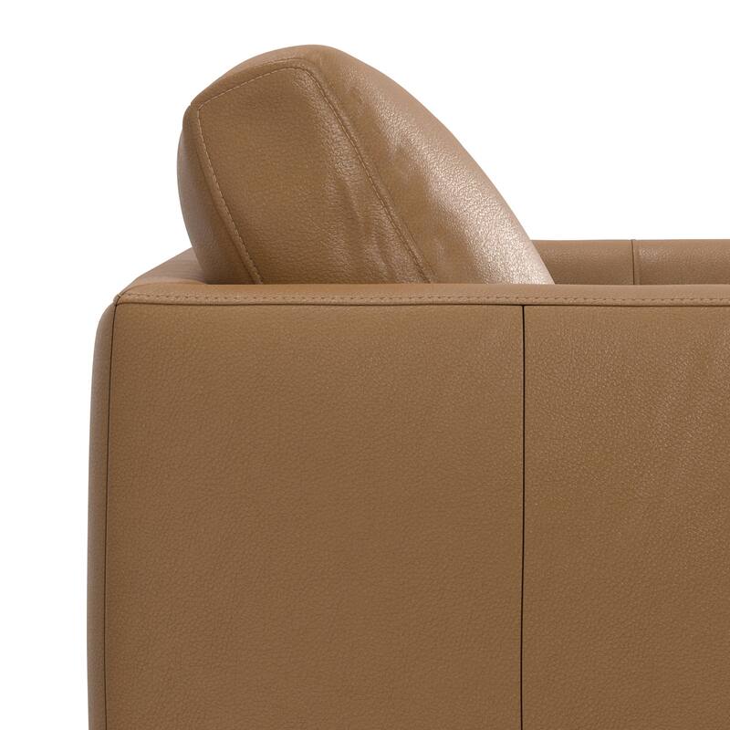 WYNDENHALL Danbury 60 inch Wide Genuine Leather Loveseat Sofa