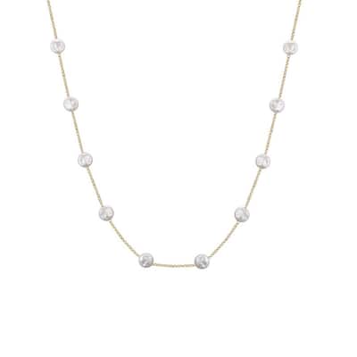 Victoria Townsend Coin Pearl Station Chain Necklace