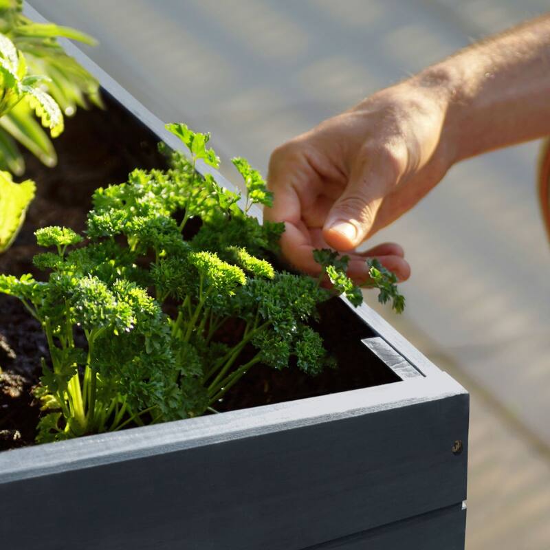 VEIKOUS Wooden Raised Garden Bed for Vegetables Oversized Deep Planter Box with Liner