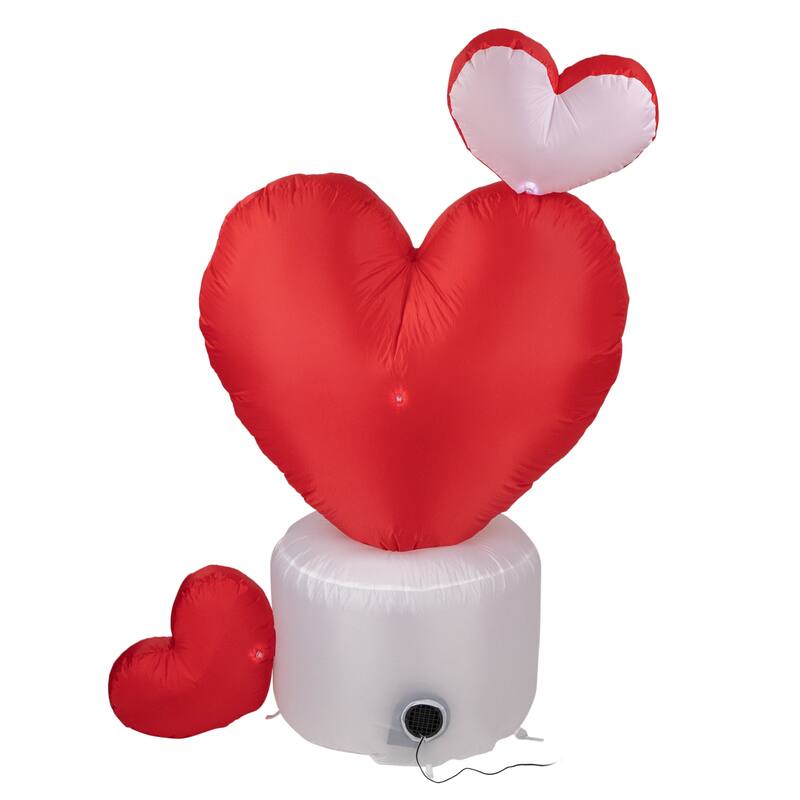 5' Inflatable Lighted Valentine 's Day Rotating Heart Outdoor Decor