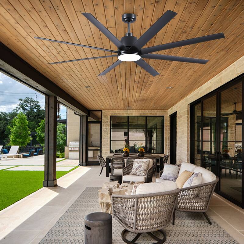 72 Inch Large Ceiling Fan with Light and Remote for Large Living Room Warehouse Outdoor Patio Farmhouse - 72 Inches