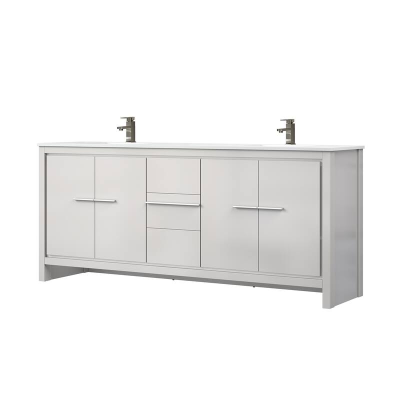 Lafarre Bath Vanity Quartz Top, Sink and Gun Metal Faucet