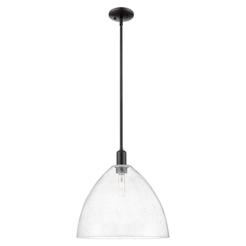 Innovations Lighting Endless Possibilities Arcadia - Bristol - 1 Light 16" Stem Hung Mini Pendant - Seedy/Matte Black