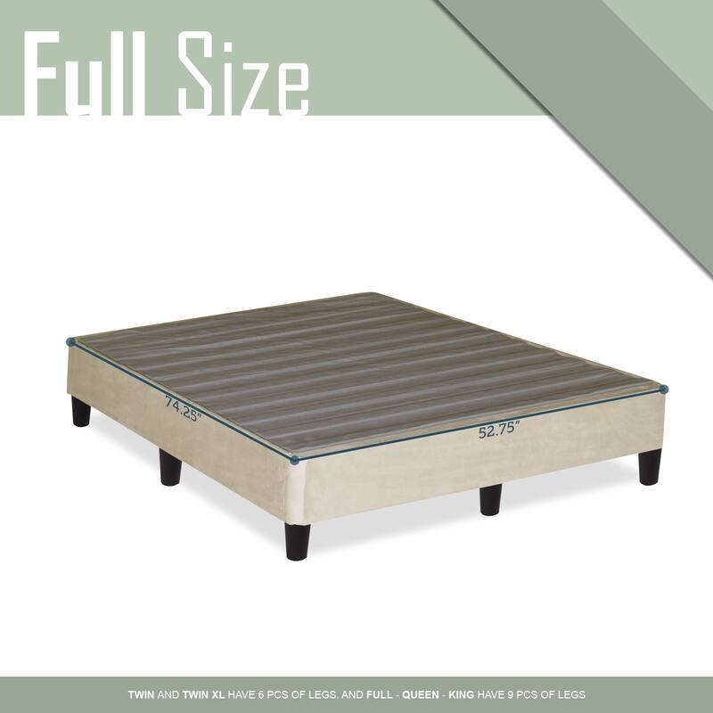 Onetan, 13” Platform Bed for Mattress with Leg, Beige