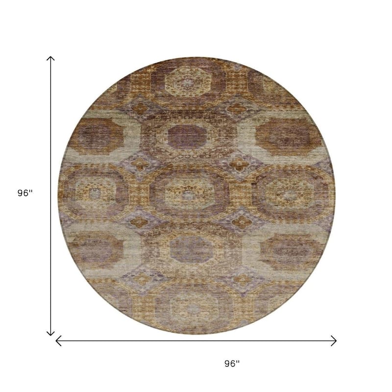 HomeRoots Medallion Transitional Rectangle Outdoor Rug