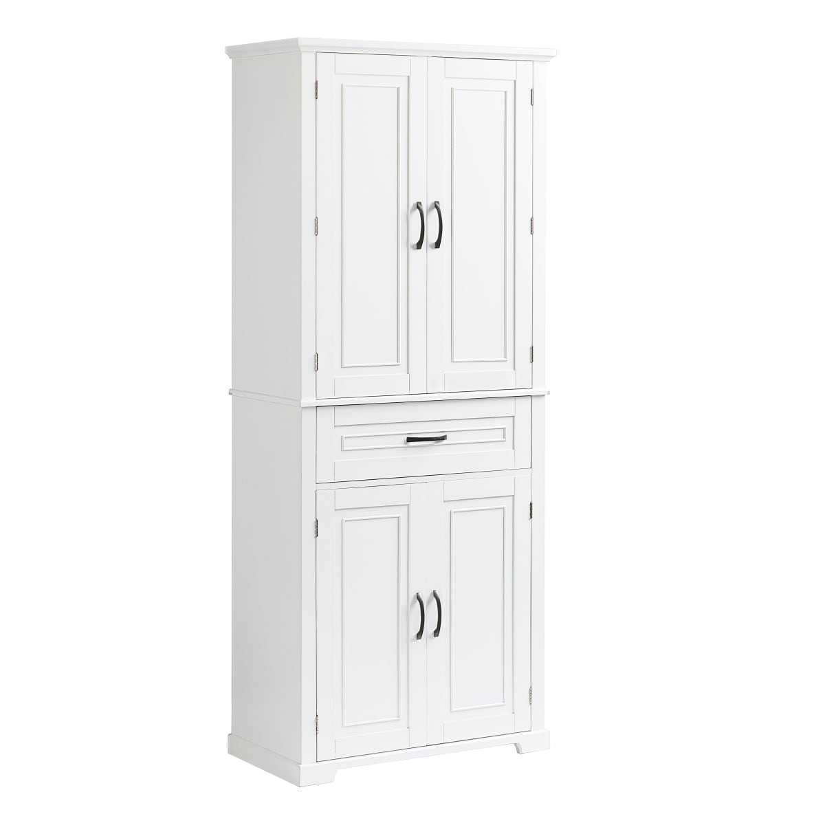 Modern Bathroom Storage Cabinet With Doors, Drawers And Adjustable Shelves,  White - ModernLuxe