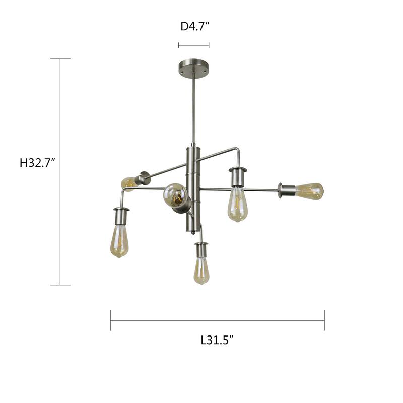 6-light Brushed Nickel Chandelier