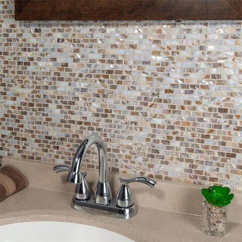 Merola Tile Conchella Subway Perla 11.75" x 11.75" Natural Seashell Mosaic Tile