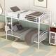 preview thumbnail 2 of 14, Twin Over Twin Steel Bunk Bed with Divisible Feature and Safety Guardrails