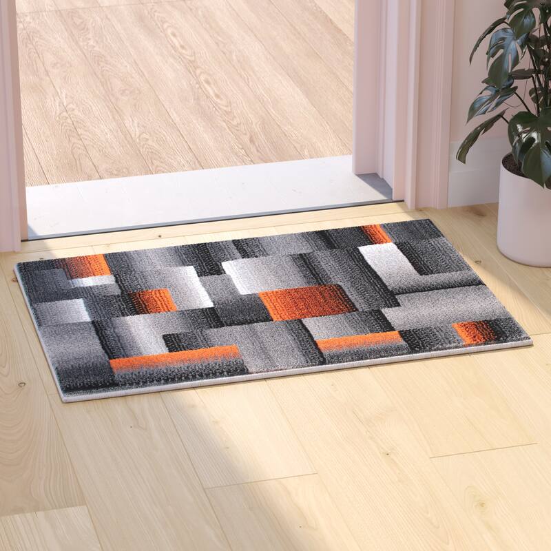 Modern Geometric Style Color Blocked Indoor Area Rug