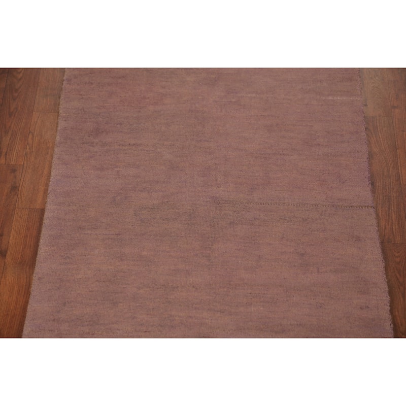 Gabbeh Modern Runner Rug Hand-Knotted Wool Carpet - 2'8" x 9'6"