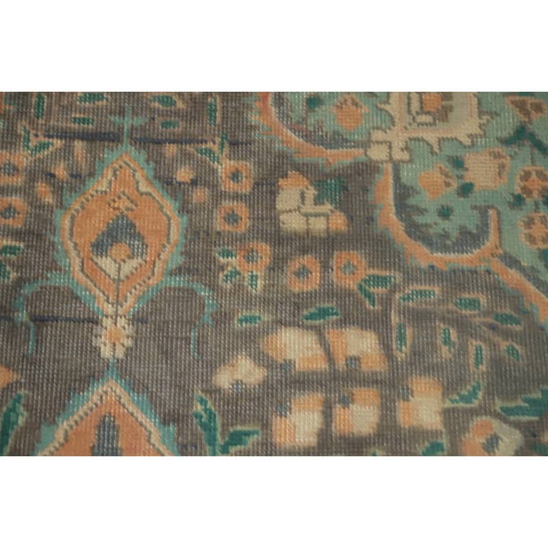 Hand Knotted Oriental 100% Wool Carpet Traditional Floral Greys & Charcoal Tabriz Area Rug - 4' 7'' X 3' 1''