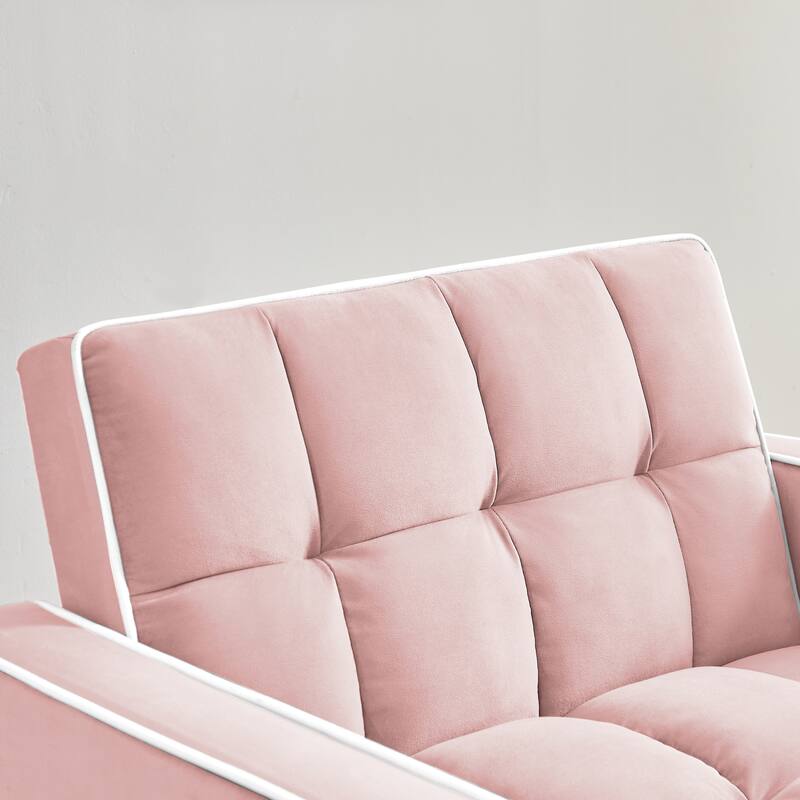 Multifunctional Velvet Sleeper Sofa Chair - Convertible Couch, Chaise & Ottoman