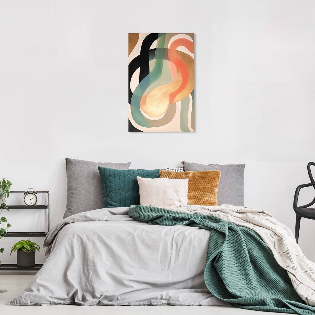 Wynwood Studio Canvas Abstract Medusa Glam Gold and Metallic Gold Modern & Contemporary Wall Art Canvas Print