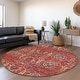 preview thumbnail 42 of 47, Premium Washable Super Soft Traditional Damask Mayfield Rug Red - 8' x 8' - Round