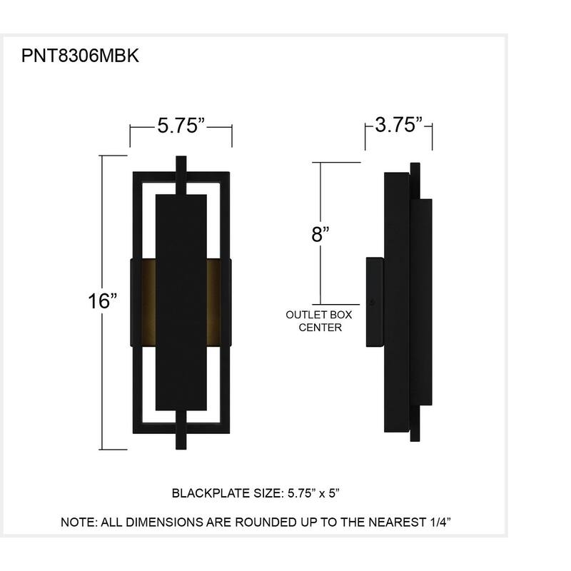 Pointsett Integrated LED Matte Black Outdoor Wall Lantern